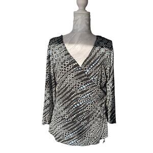 y2k women's v neck wrap long sleeve blouse